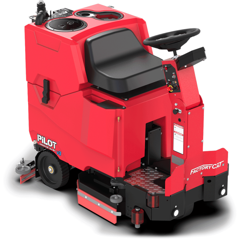FactoryCat Pilot v3 Ride-On Floor Scrubber (25-29 in cleaning path)