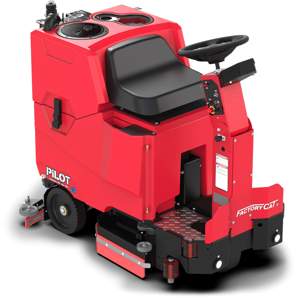FactoryCat Pilot v3 Ride-On Floor Scrubber (25-29 in cleaning path)