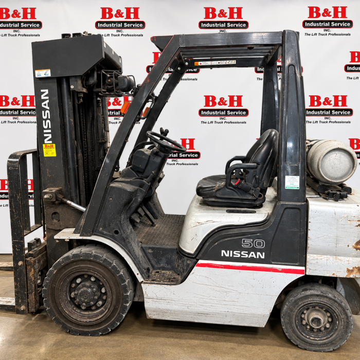 2011 Nissan PF50LP LPG Pneumatic Forklift (5,000 lbs)