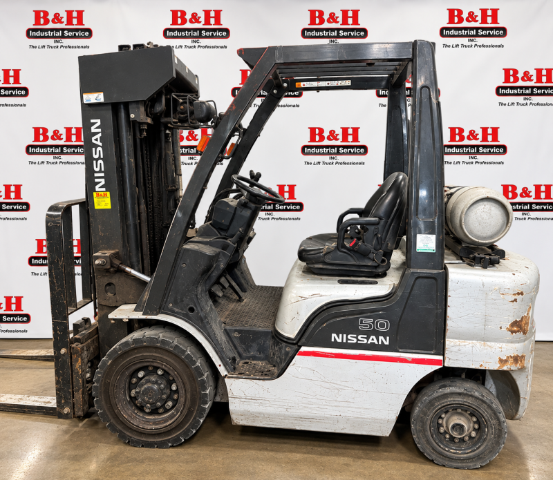 2011 Nissan PF50LP LPG Pneumatic Forklift (5,000 lbs)